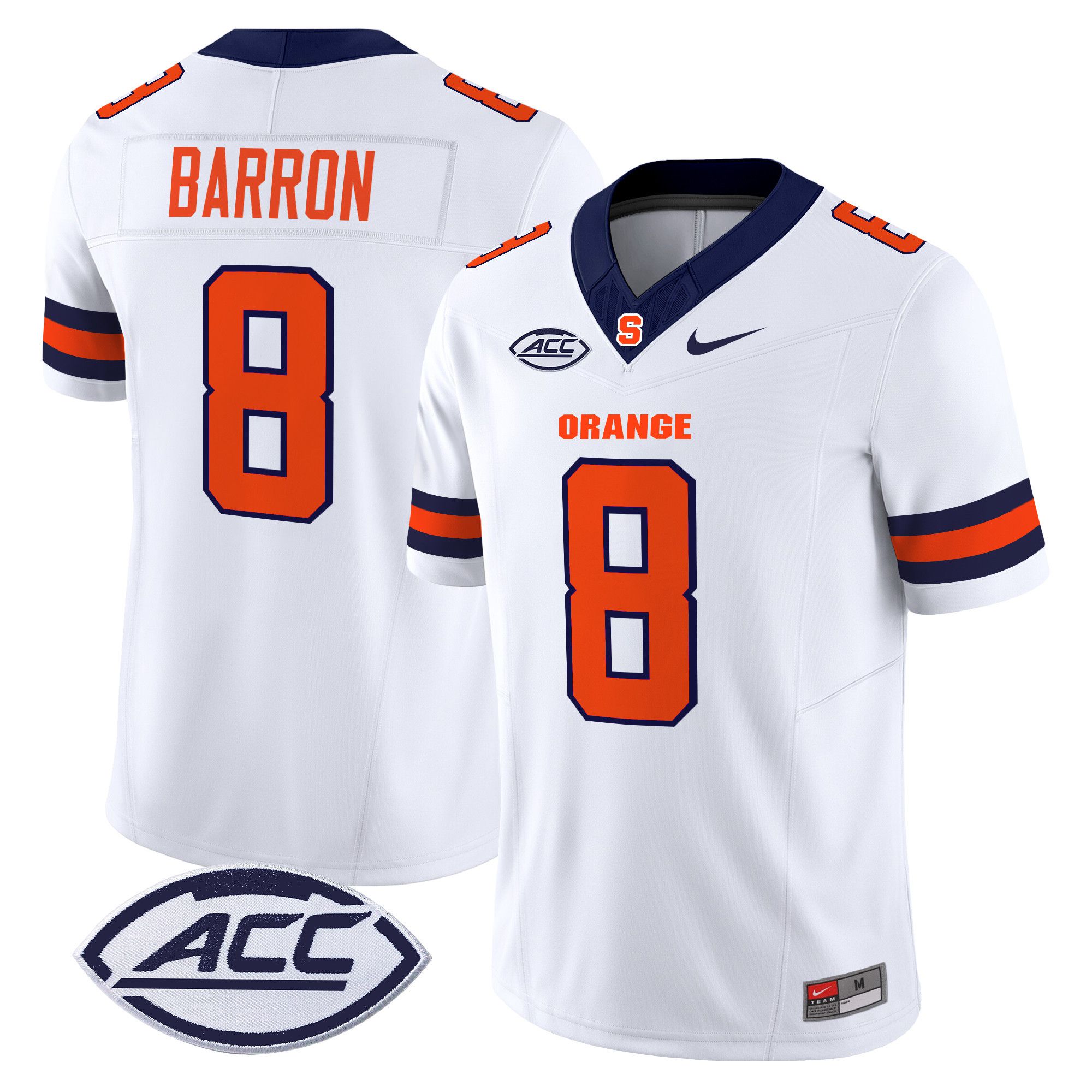 Men Syracuse Orange #8 Barron White Nike 2024 Vapor Limited NCAA Jersey->ncaa teams->NCAA Jersey